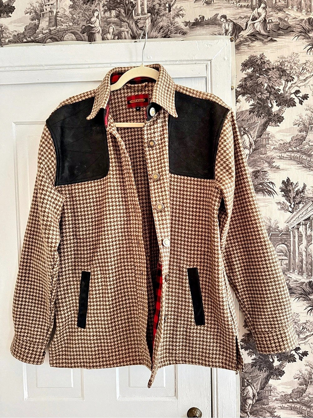 BRÃEVAL Houndstooth Jacket in Brown & Black Size Medium